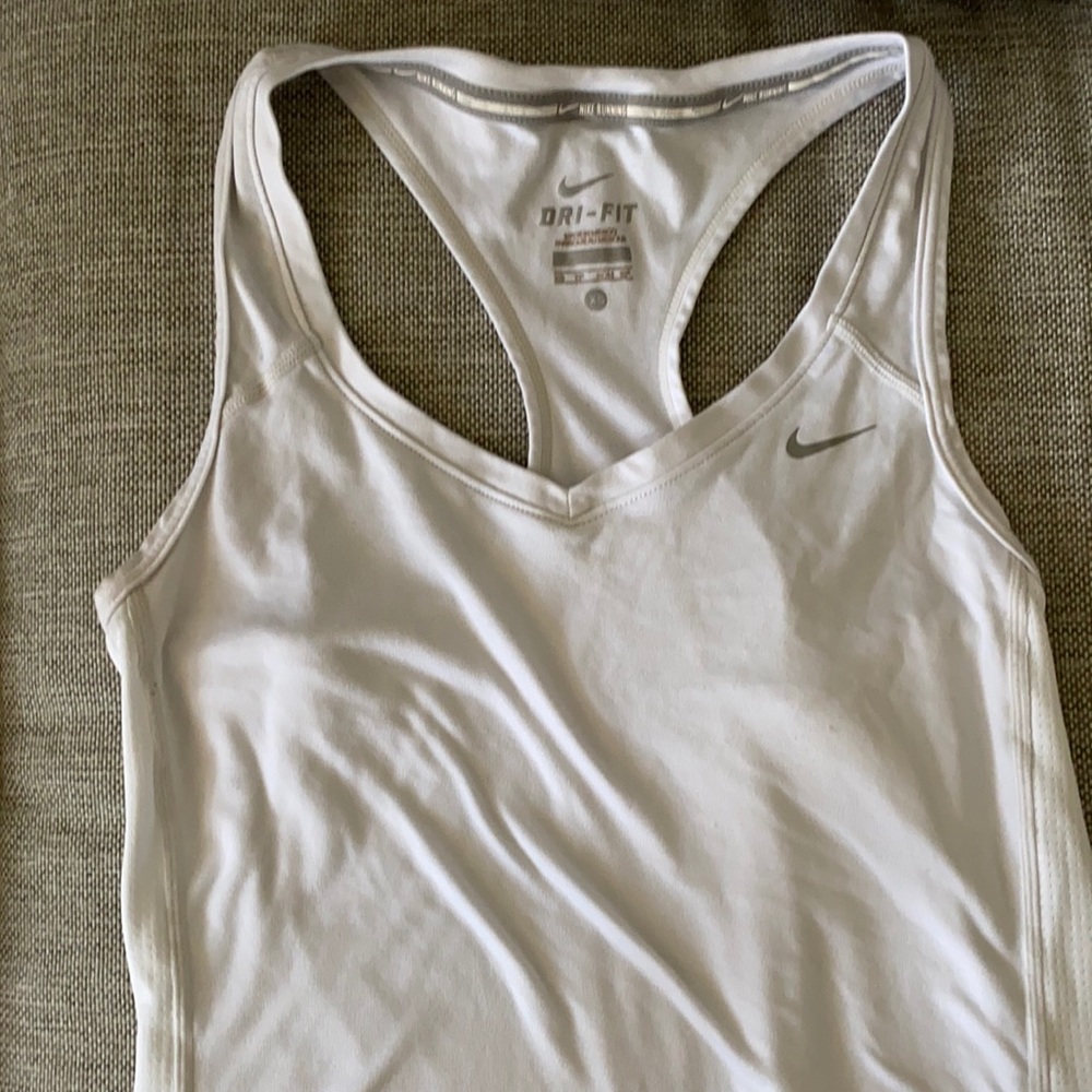 White Nike DriFit Running Tank Top